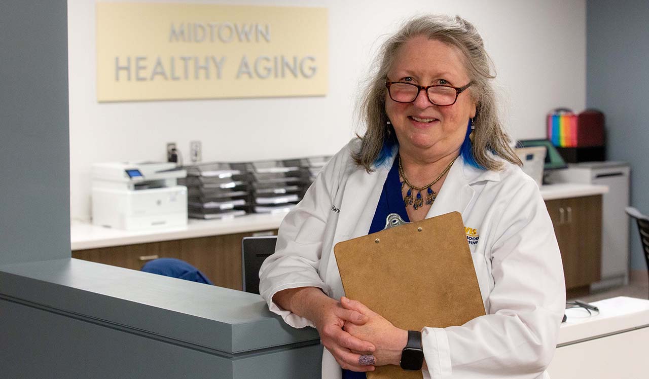 Terri Harvath in the Healthy Aging clinic